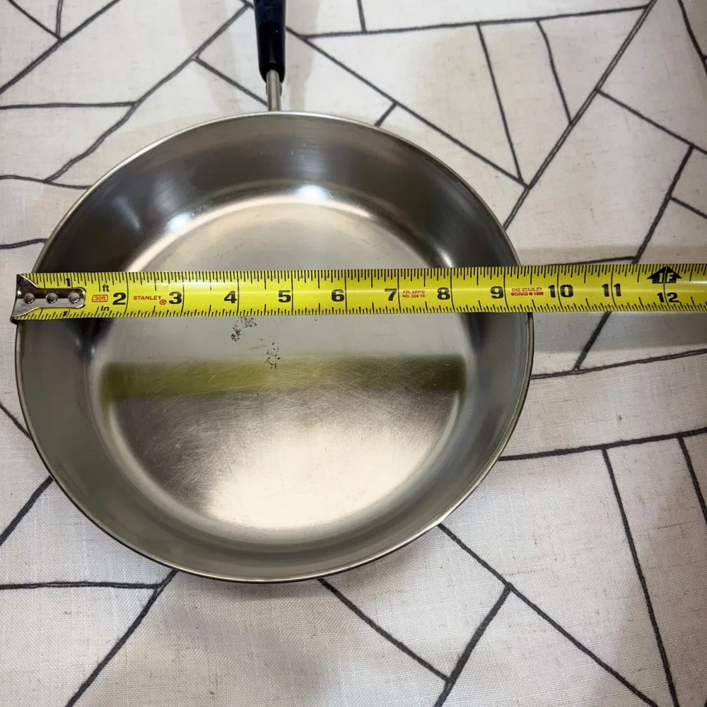 Revere Ware Skillet 9 in Silver Copper Clad Bottom Vintage Frying Pan with Lid